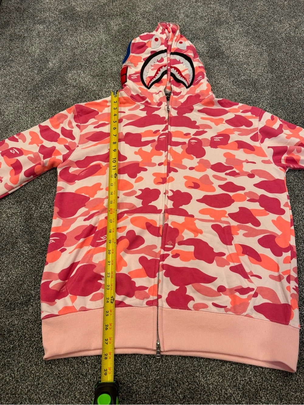 Bape Pink Coral Camo Shark Zip-Up Hoodie